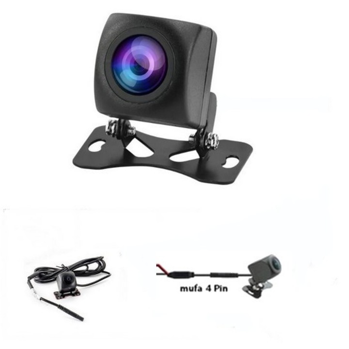 Camera marsarier SkyTechs® CVBS & AHD 1280 X 720, camera cu 4 pin Unghi 170°, Lentila-obiectiv sticla securizata - Doar camera fara Cablu