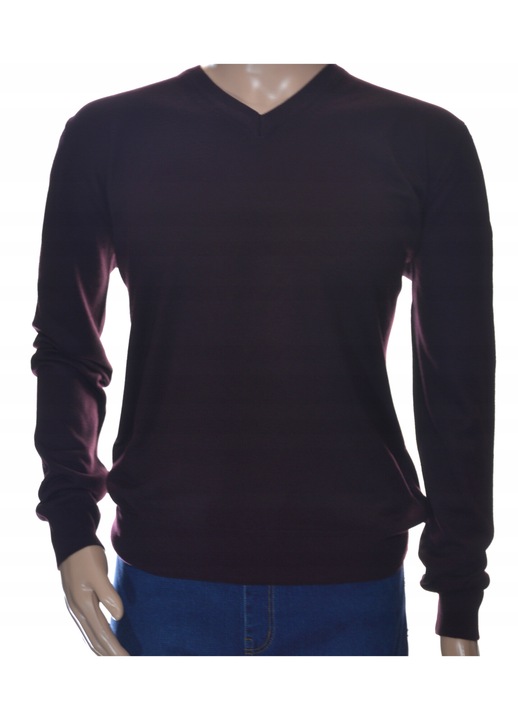 Férfi pulóver, Gyapjú/kasmír, Lila szilva, L INTL