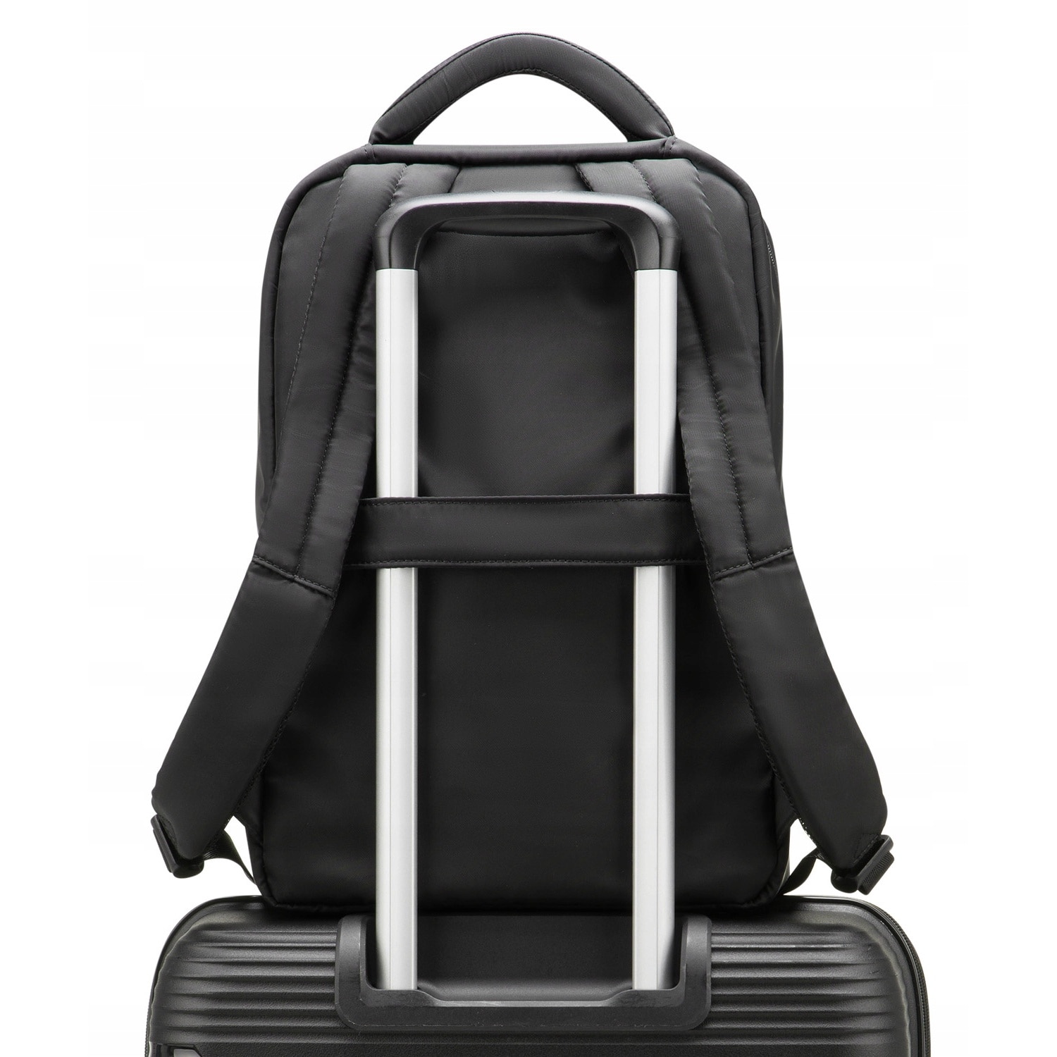 Rucsac dama pentru laptop Puccini, model Infinity, 2 compartimente, negru, pentru laptop 15 inch