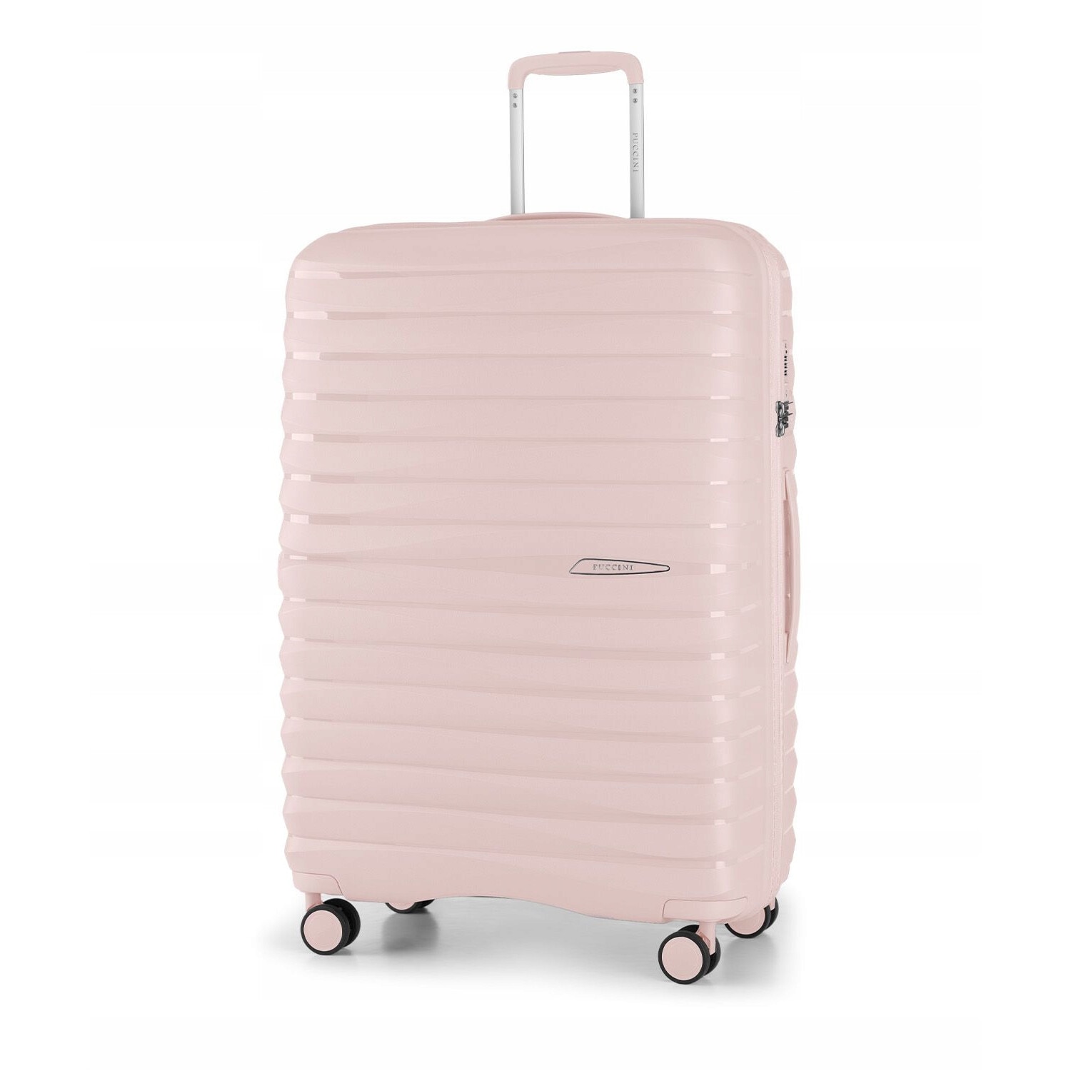 Troler Roz Troler mare roz, PUCCINI, polipropilena, 76x53x29cm, 88 l, cu 4 roti si ...
