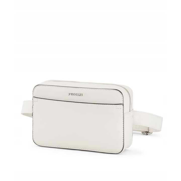 Borseta dama, PUCCINI, piele ecologica, cu fermoar, alb