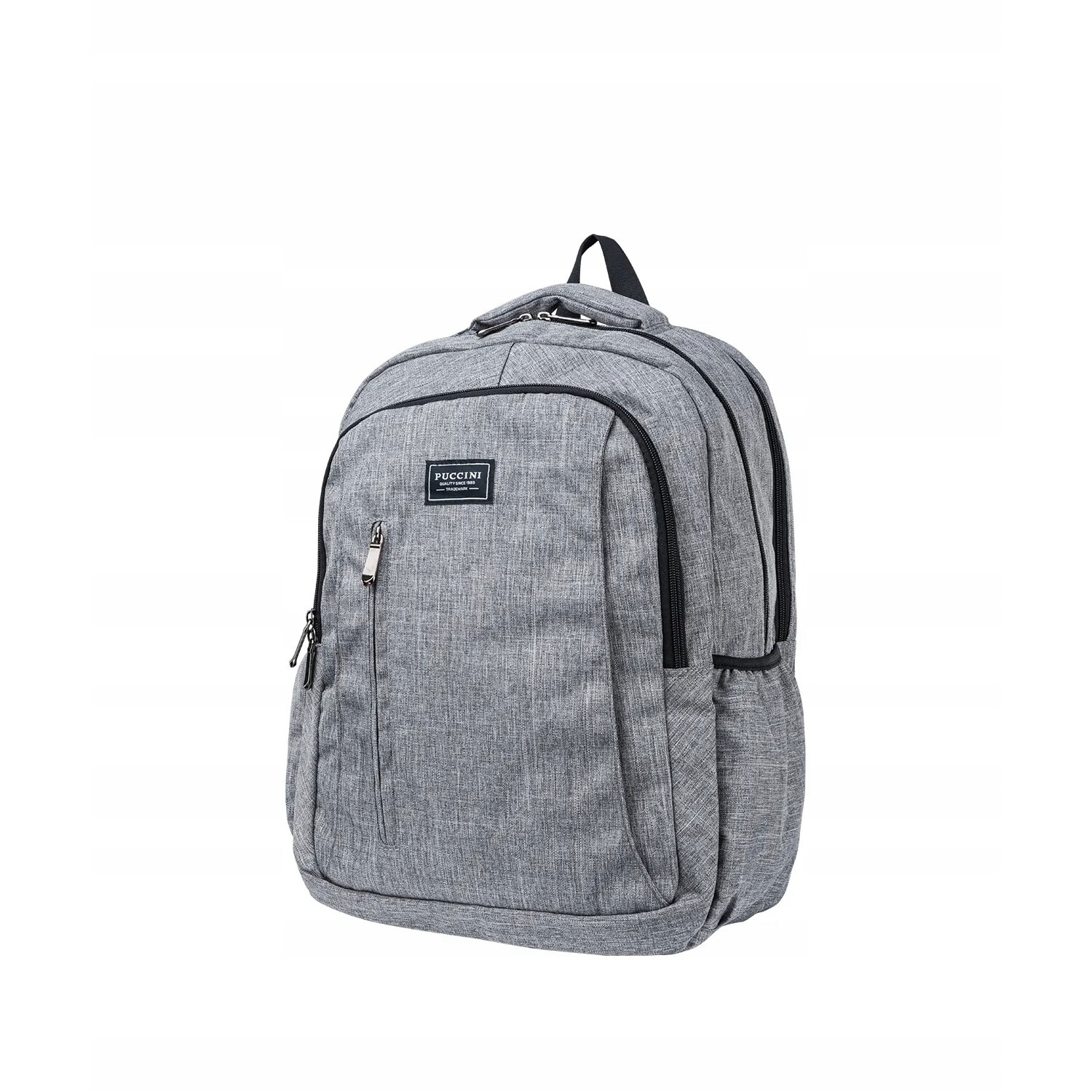 Ghiozdan mare pentru laptop 16", Puccini, gri, 44x33x19cm