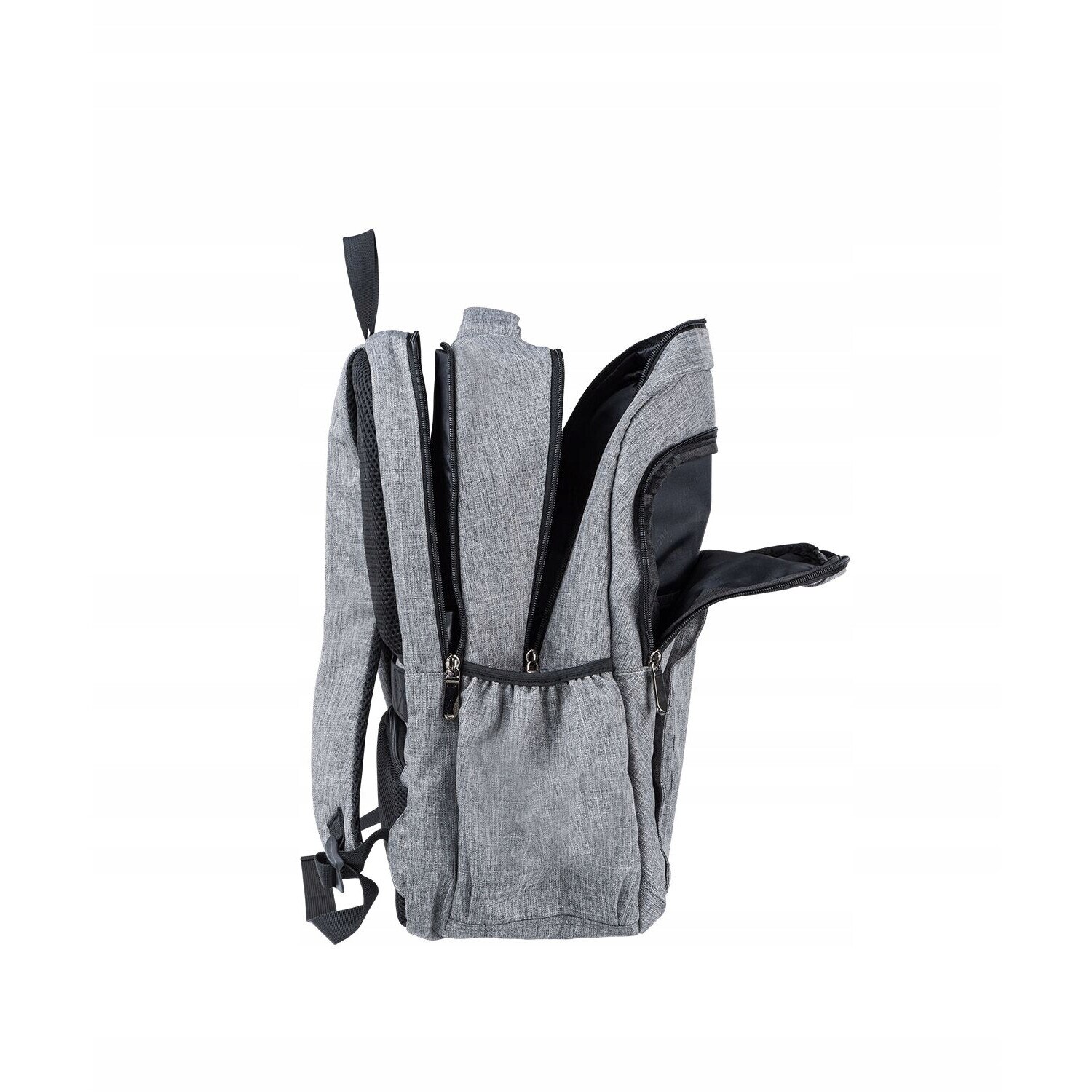 Ghiozdan mare pentru laptop 16", Puccini, gri, 44x33x19cm