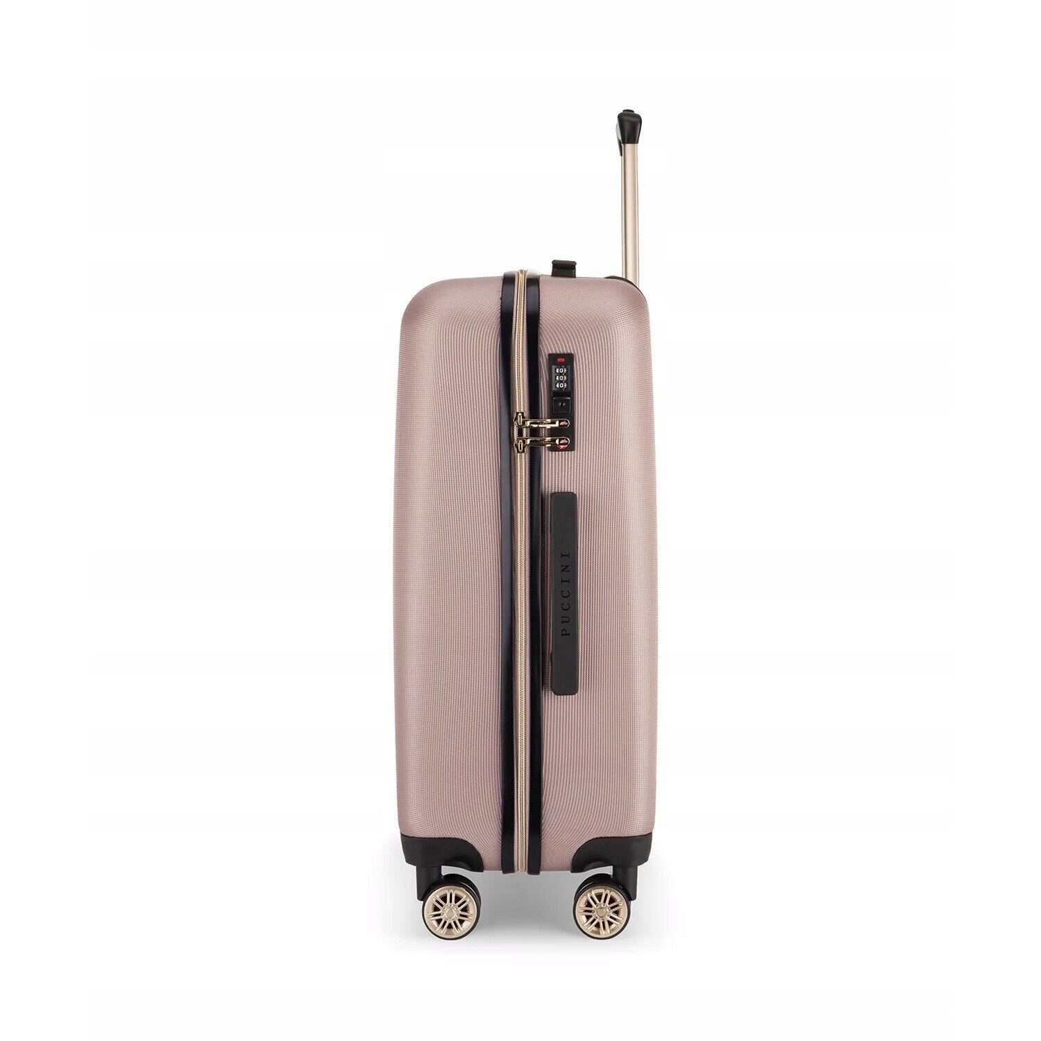 Troler Roz Troler mediu roz, PUCCINI, ABS, 69x45x25,5cm, 61l, cu 4 roti rotative ...