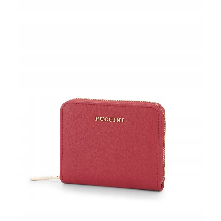 Portofel dama, PUCCINI, Fashion Collection, ecologic, rosu, 3 compartimente pentru carduri