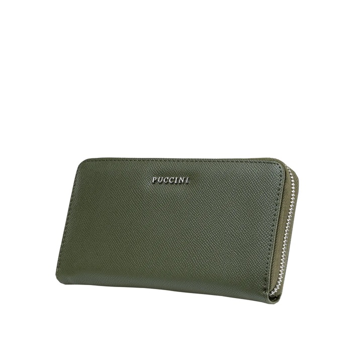 Portofel dama, Puccini, Piele ecologica, Verde deschis