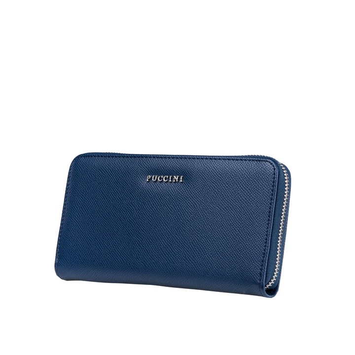 Portofel dama, Puccini, Fashion Collection, granat, ecologic, 8 locuri pentru carduri