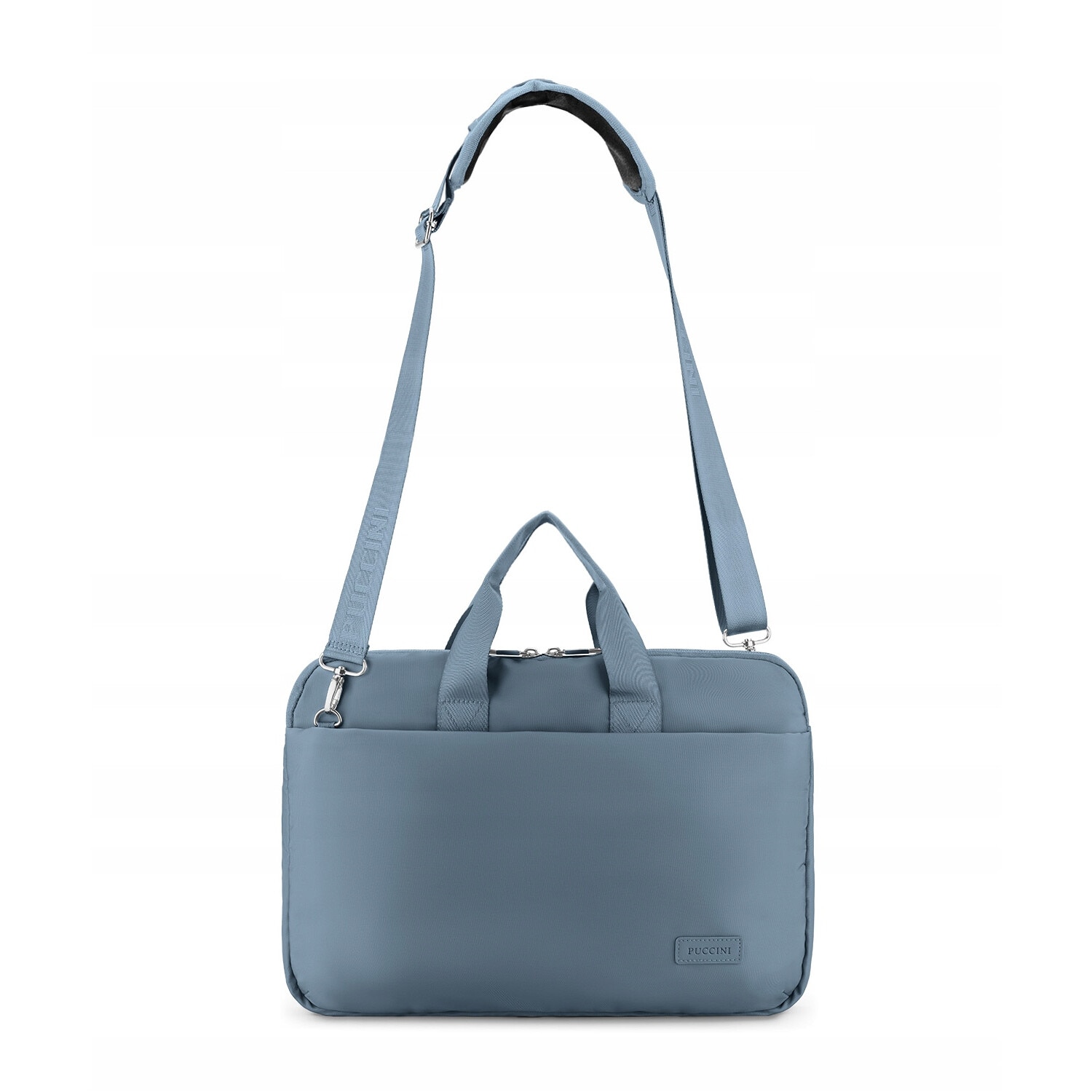 Geanta laptop 15.6'' Puccini Pulse, albastra, 28.5x40x6cm, cu protectie hidrofila
