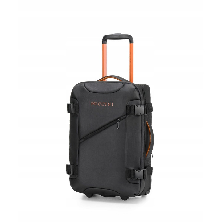 Troler cabina PUCCINI Colorado, negru cu elemente portocalii, 51x35.5x20cm, 32l, functie rucsac