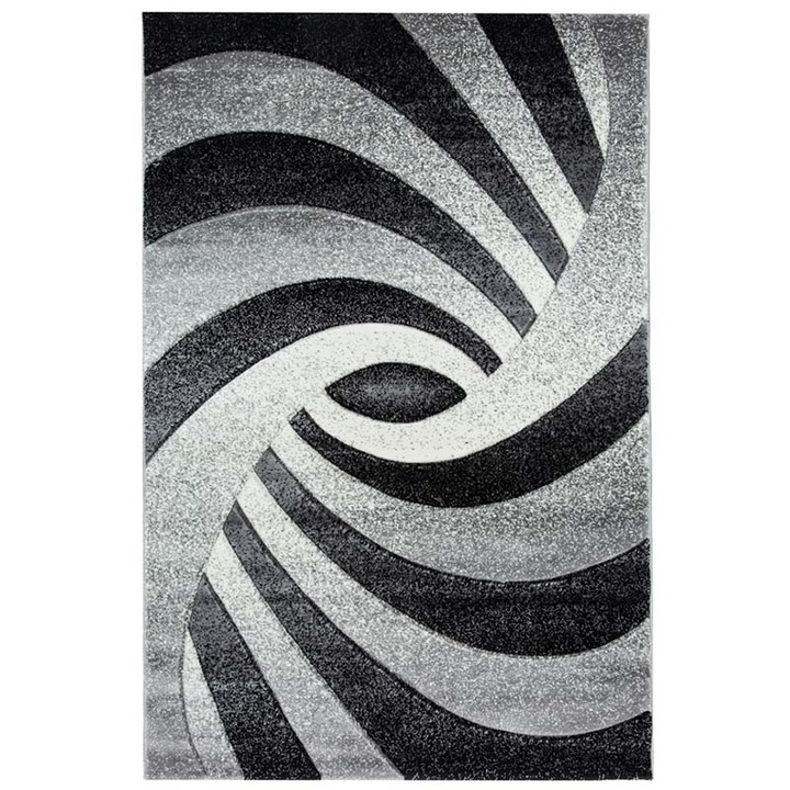 SULTAN Fekete/Szürke Geometrikus Szőnyeg – 36713A modell, Modern Design, Puha Textúra, 200x300 cm