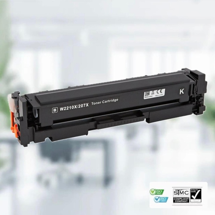 Cartus toner compatibil 207X W2210X, negru black, fara cip, 3150 pagini, pentru HP LASERJET PRO M255DW, LASERJET PRO M255NW, LASERJET PRO M282NW, LASERJET PRO M283FDN, LASERJET PRO M283FDW