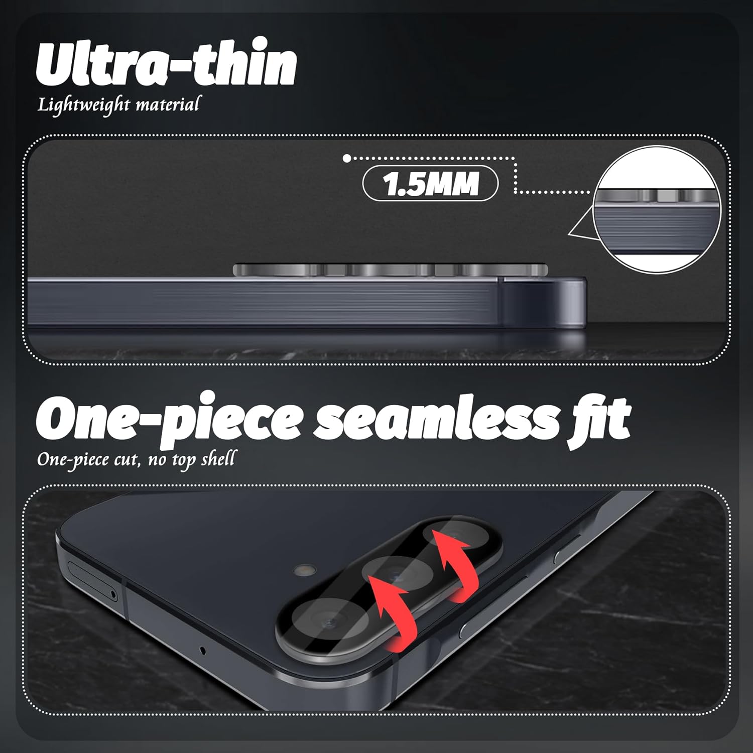 Folie protectie camera, MDUG, pentru Samsung Galaxy A55 5G, ultra-subtire, claritate HD, negru