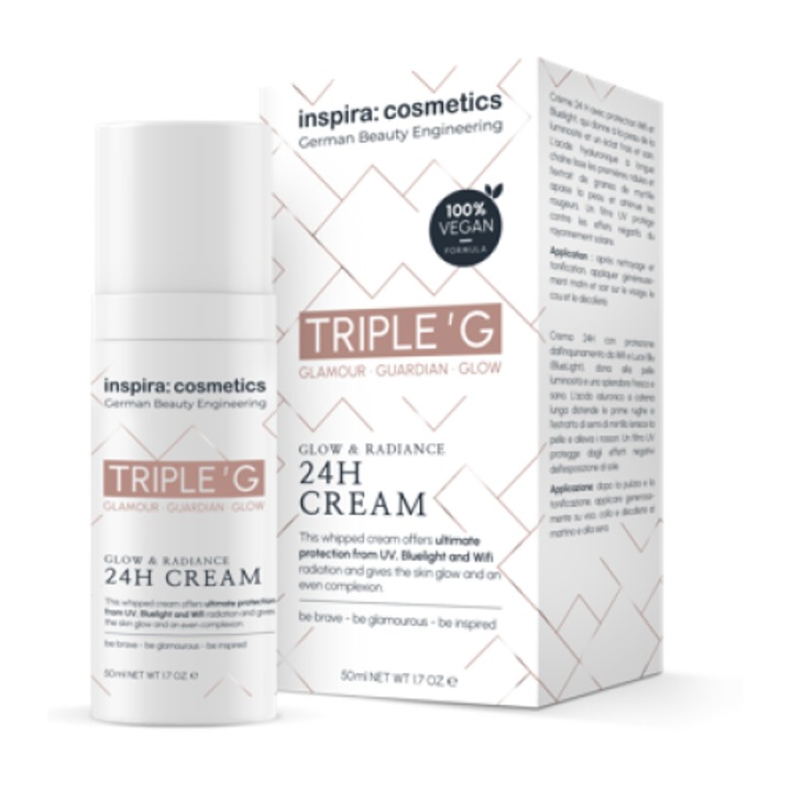 Crema pentru fata cu protectie completa 24h, pentru stralucire, sporeste elasticitatea pielii si reduce roseata