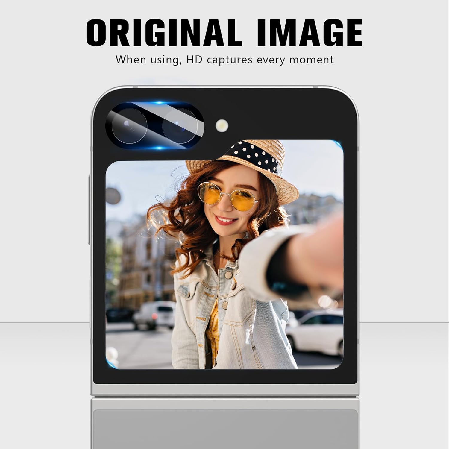 Folie protectie camera, MDUG, pentru Samsung Galaxy Z Flip 6, protectie HD 9H, Negru