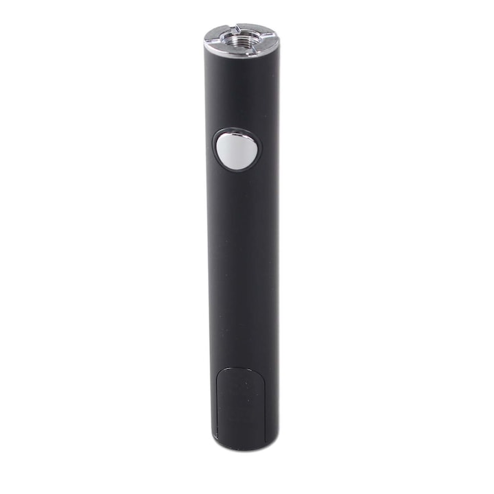 Baterie pentru cartus 510 Vape Pen Black Leaf Negru incarcare cablu USB-C si LED, reglare voltaj, tigara electronica tip stilou, Negru