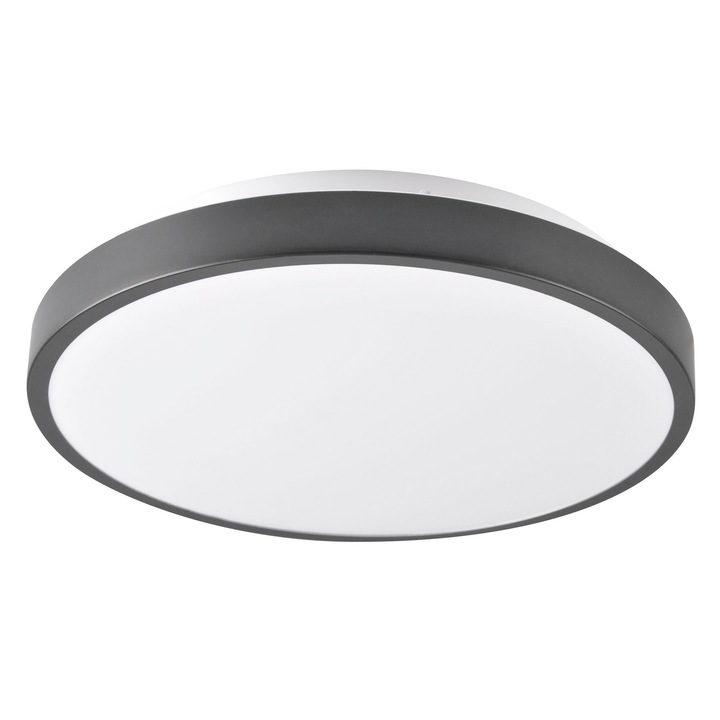 LED плафон Kern, D 30 см, 15 W, 1600 лумена, 4000K, черен