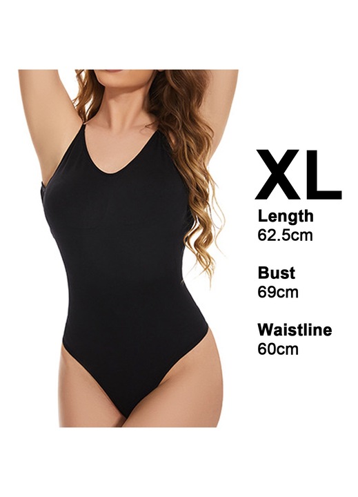 Дамско оформящо боди, Peysaitr, найлон, черно, XL