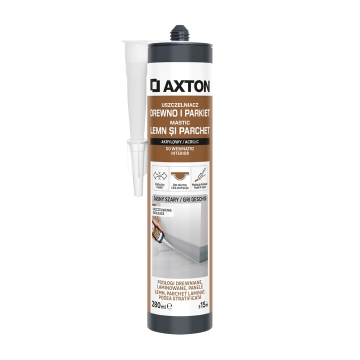 Mastic Axton, pentru lemn si parchet, gri, 280 ml