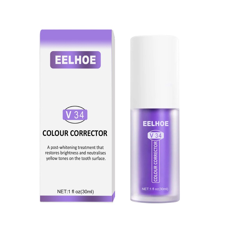 EELHOE Lila fogkrém fogfehérítéshez, 30ml