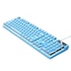 Tastatura mecanica pentru gaming, iluminare alba, 104 butoane, 435x130x25mm, cablu de 1.4m, albastru