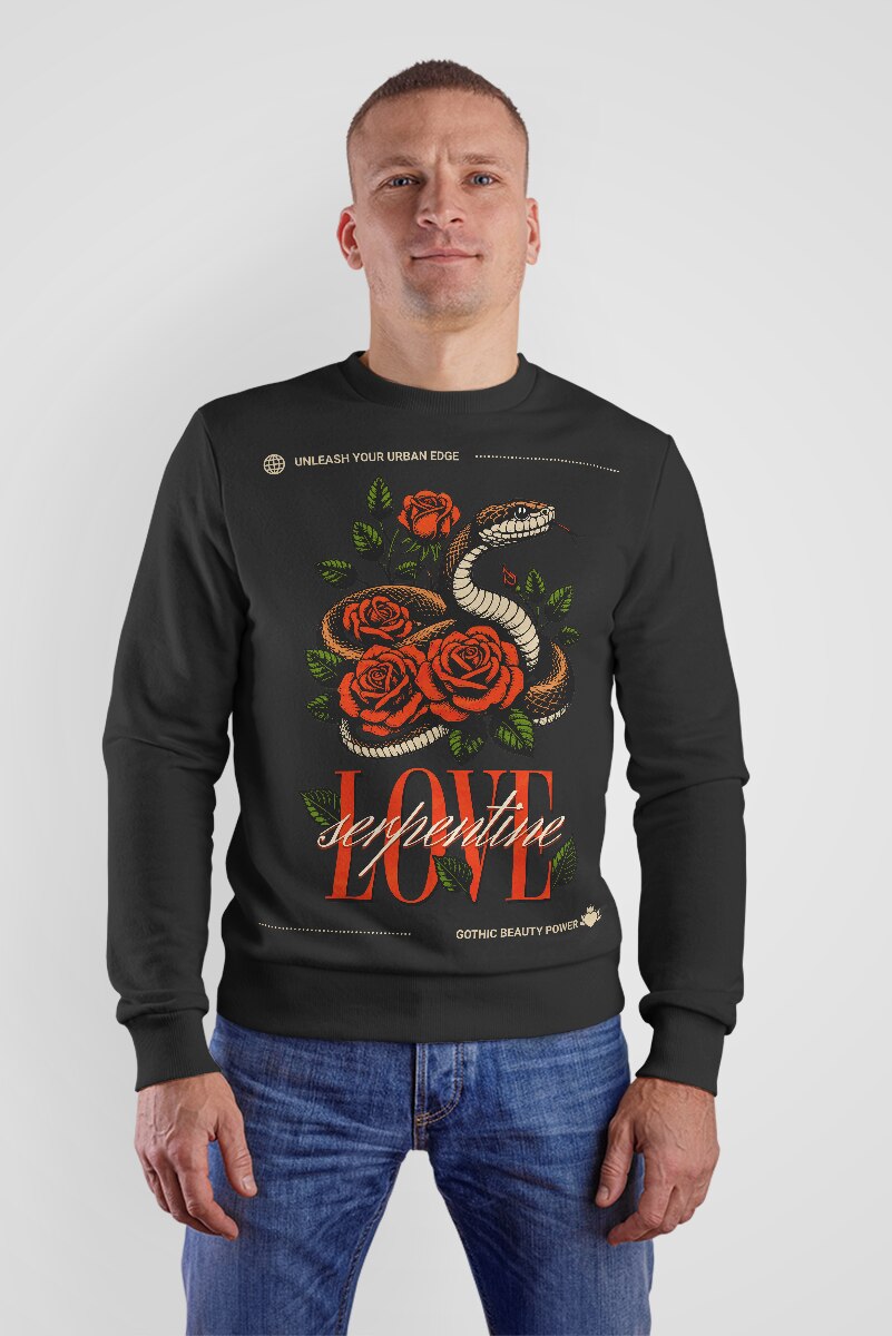 Мъжка блуза, Artcraft, Snake and roses vintage gothic mystical