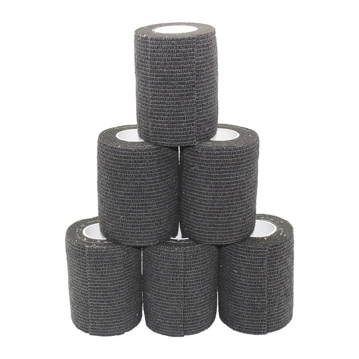 Set 6 role bandaj, FuluningMed, 7.5cm, negru, latex