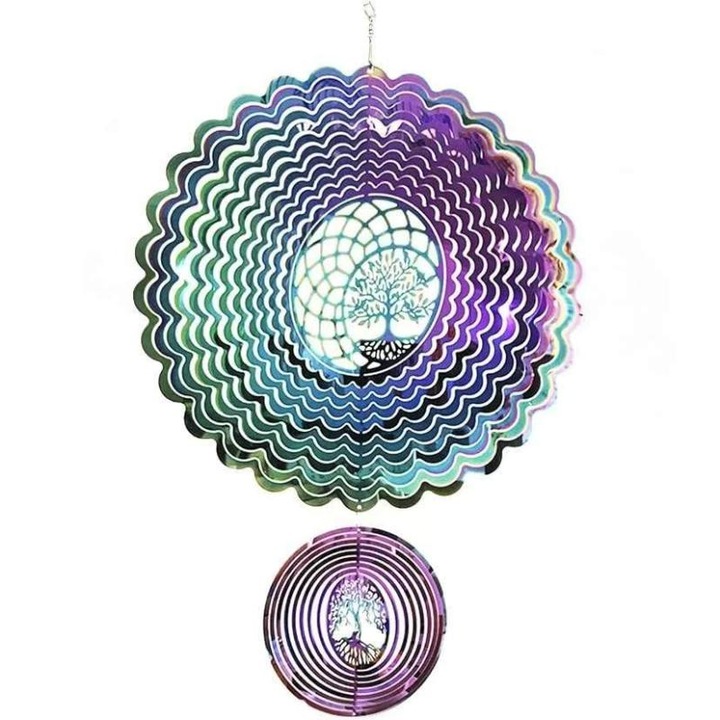 3D Mandala szél fonó 25 cm, kerti dekoráció, többszínű