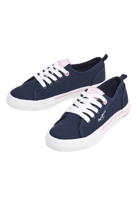 Pepe Jeans London, Tenisi de bumbac, Albastru ultramarin/Roz prafuit