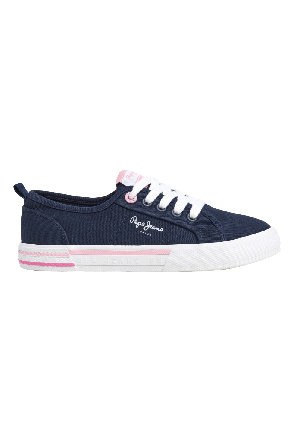 Pepe Jeans London, Tenisi de bumbac, Albastru ultramarin, Roz prafuit, 33 EU