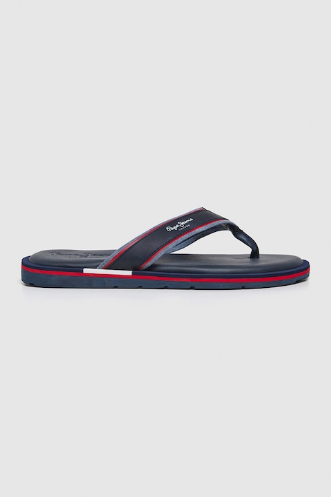 Pepe Jeans London, Logós flip-flop papucs, Piros/Fehér/Tengerészkék