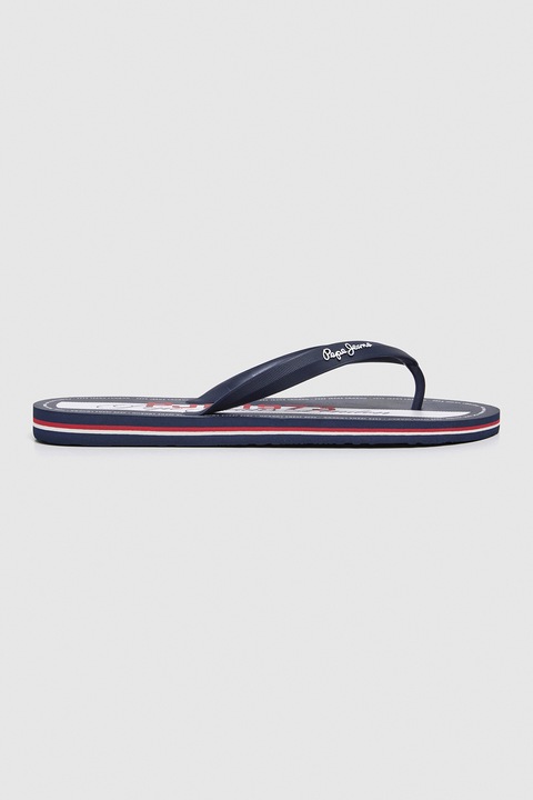 Pepe Jeans London, Mintás flip-flop papucs, Koptatott piros/Törtfehér/Tengerészkék
