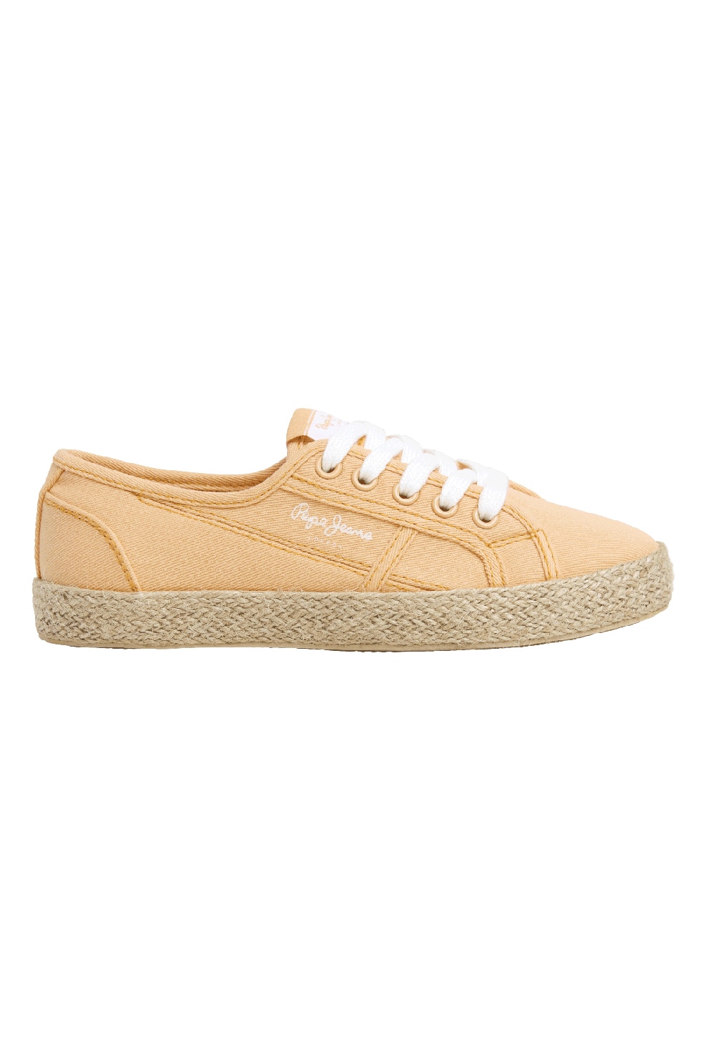 Pepe Jeans London, Tenisi-espadrile de bumbac, Portocaliu pal, 33 EU