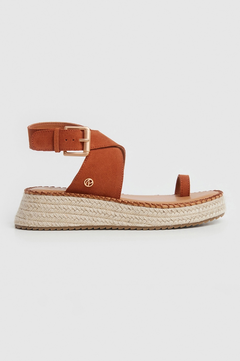 Pepe Jeans London, Sandale de piele intoarsa cu platforma, Maro scortisoara, 41