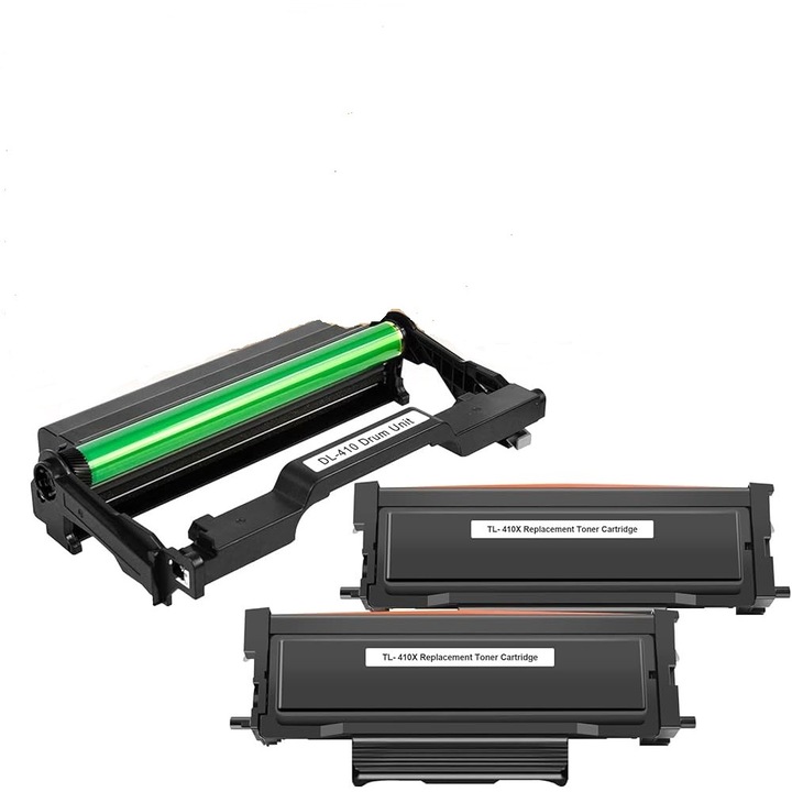 Set de 2 Tonere TL-410X Negru,6000 Pagini, Plus 1 Unitate Cilindru DR410, 12000 Pagini Compatibile Pantum P3010D/P3010DW/P3300DN/P3300DW, M6700D/M7100DN/M7100DW/M6800FDW/M7200FD/M7200FDN/M7300FDN/M7300FDW/M7310FDW, P3308DN/M7108DN M6808FDW P3018DW