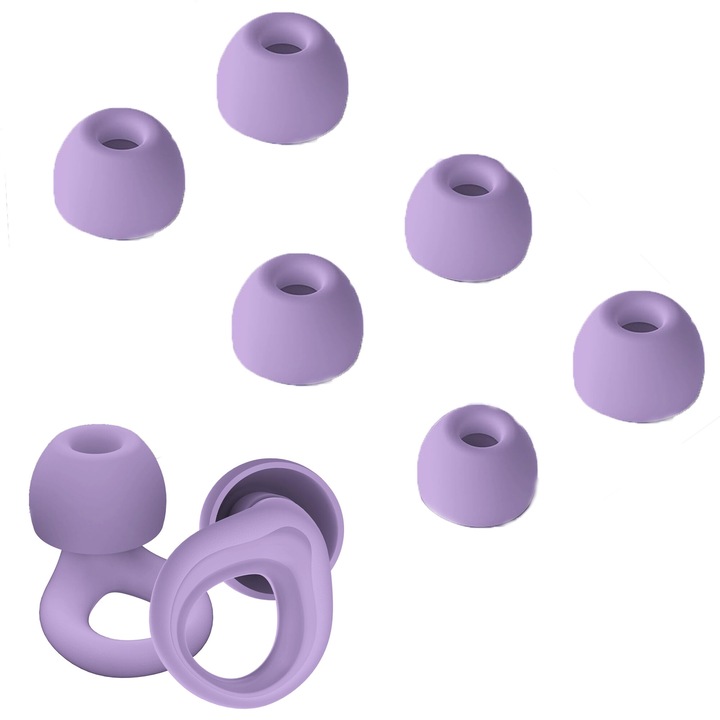 Dopuri urechi reutilizabile, 30dB reducere zgomot, set de 3 perechi, violet