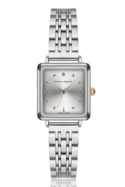 Monica Monaco, Rozsdamentes acél karóra gyémánttal díszítve, Ezüstszín