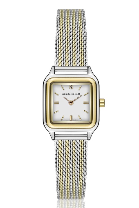 Monica Monaco, Analóg karóra gyémánttal díszítve, Ezüstszín, Aranyszín