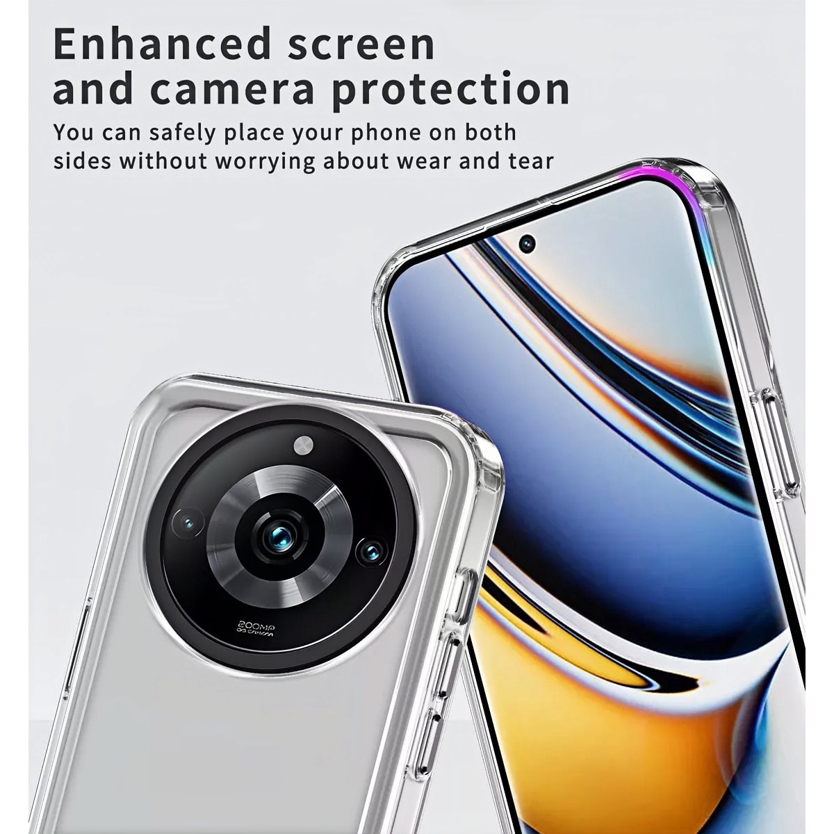 Husa pentru Oppo Reno12 F / Reno12 FS, Husa telefon rezistenta la socuri si 2 folie securizata, Transparent