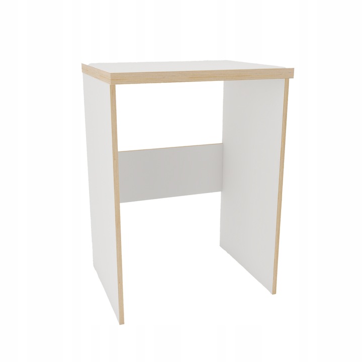 Шкаф над пералня за баня, 65x86, 4 см, бял с кантове в цвят дъб, шперплат, модерен дизайн