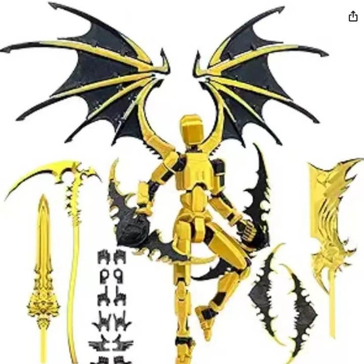 Робот Demonic Warlord, среден, 3D отпечатан, златист/черен, IMALDI PRO