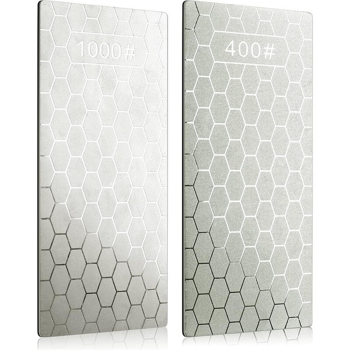 Set 2 ascutitoare cutite, Kalolary, granulatie 400/1000, design cu fagure, baza antiderapanta