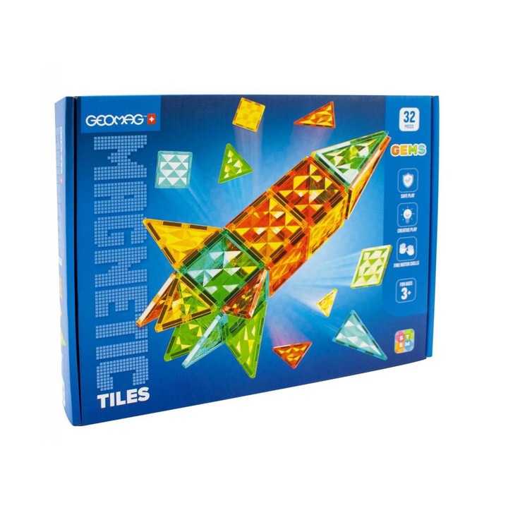 Geomag 2241054 Geomag Magnetic Tiles Gems 32 Rocket
