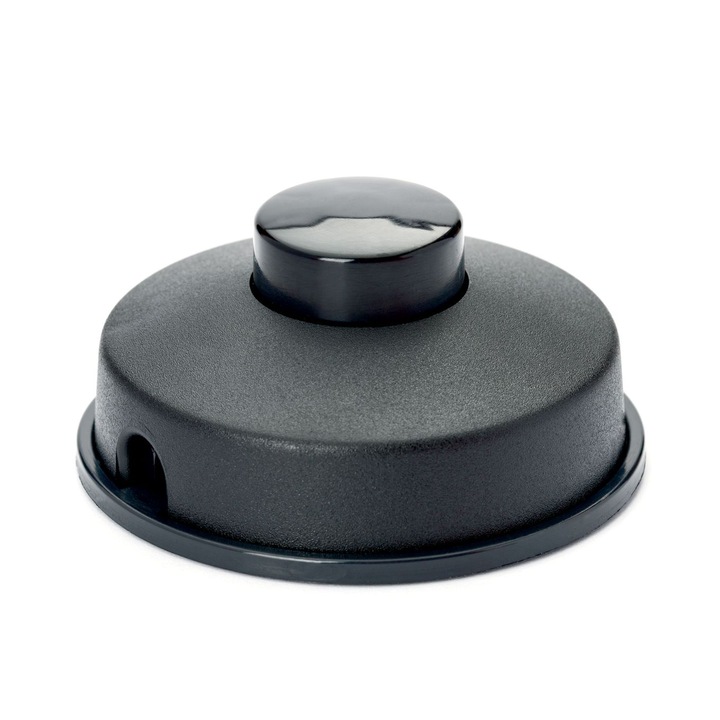 Lábpedálos padlókapcsoló tápkábelhez, átmérő 66 mm, magasság 31 mm, fekete PVC ORION Fußtretzwischenschalter PVC schwarz, 2A