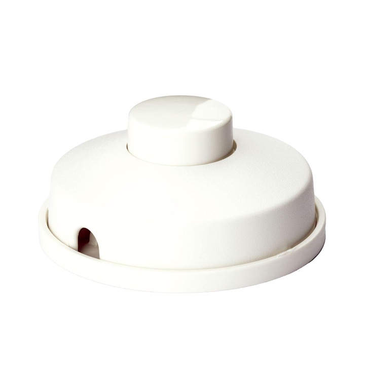 Comutator de Podea Pedala Orion, PVC Alb, 2A, 66x31mm