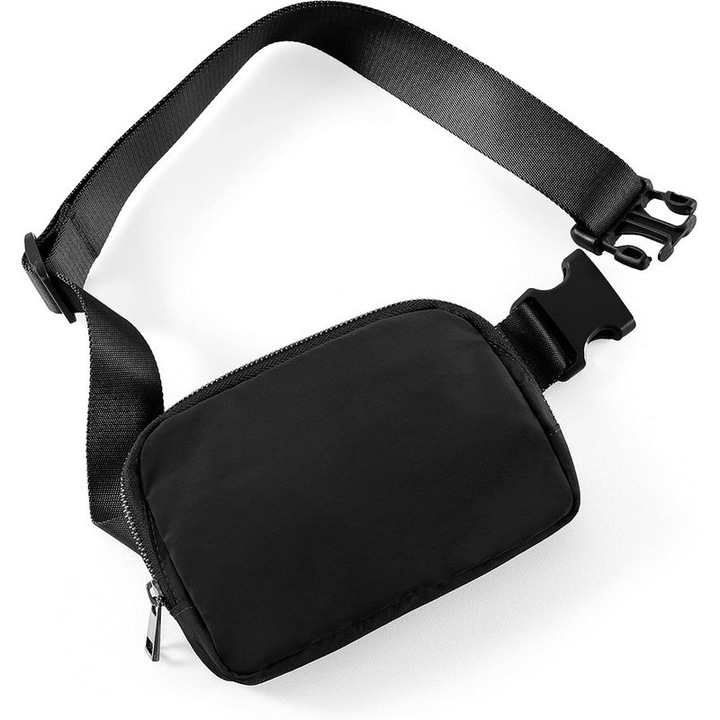 SNDEC Borseta Crossbody Unisex pentru Alergare si Calatorii, Geanta de Talie Sport cu Curea Reglabila, Mini Borseta pentru Fitness, Drumetii, Ciclism, Antrenamente in Aer Liber, Negru