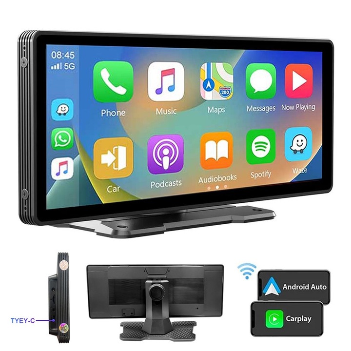 Плеър за кола Septon 2 Din 10.26 инча, Bluetooth, Touch Screen, черен