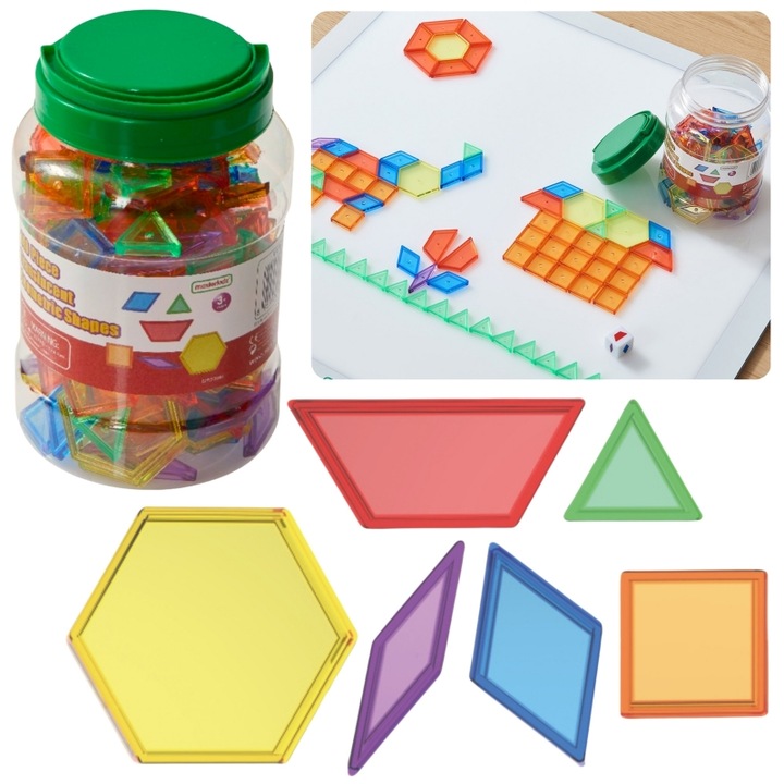 Set Jocuri Educative Masterkidz, 140 Elemente, 6 Culori, Forme Diverse, 25mm x 50mm