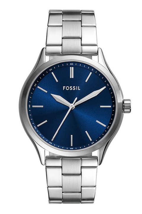 Fossil, Ceas din otel inoxidabil cu trei indicatoare Fenmore, Argintiu