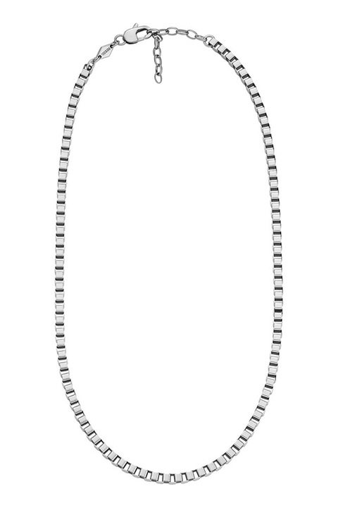 Fossil, Colier ajustabil din otel inoxidabil, Argintiu