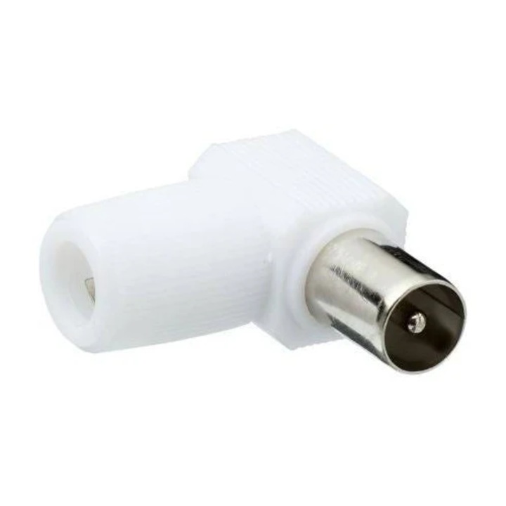 Conector (Mufa) TV Tata Plastic Ecranata 90 Grade 75 Ohm cu cleme